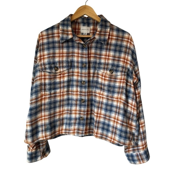 American Eagle Outfitters Plaid Button-Up Flannel Shirt, Large - Picture 1 of 9